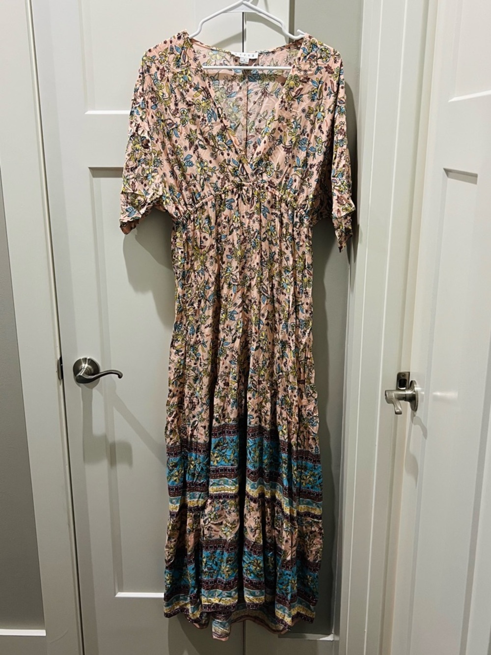 HYFVE Boho Floral Mixed Print Maxi Dress Size L